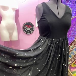 Torrid black dress with foil stars - size 14
